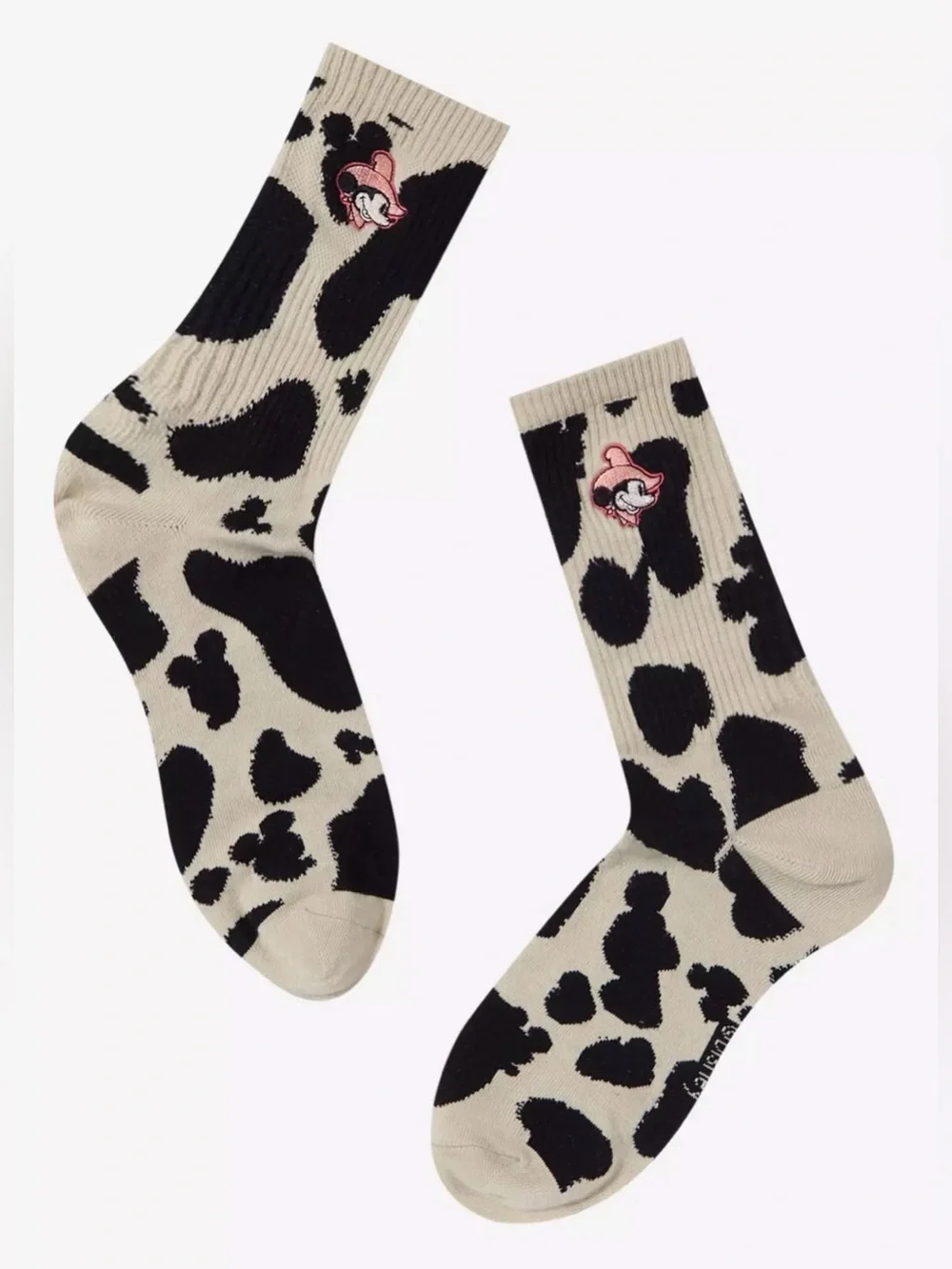 Disney Mickey Mouse Cow Print Crew Socks BoxLunch Exclusive New without Tags
